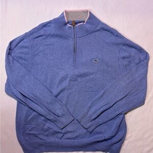 Vineyard Vines Blue and Pink Quarterzip Sweater